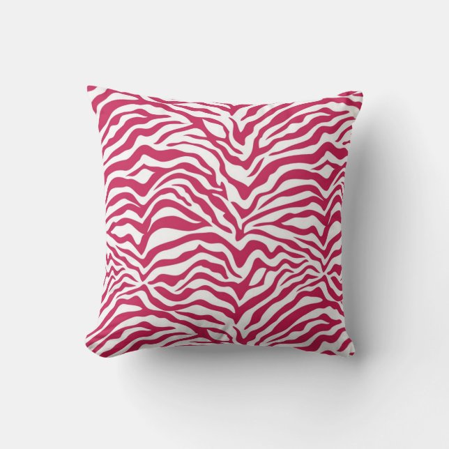 Fuchsia Zebra Rand Kudde (Framsida)