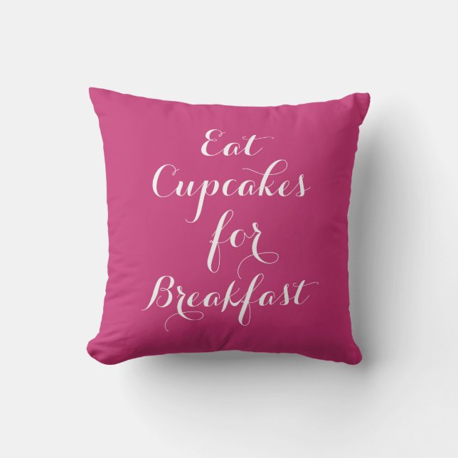 Fuchsiaen äter muffins för frukost kudder kudde (Framsida)