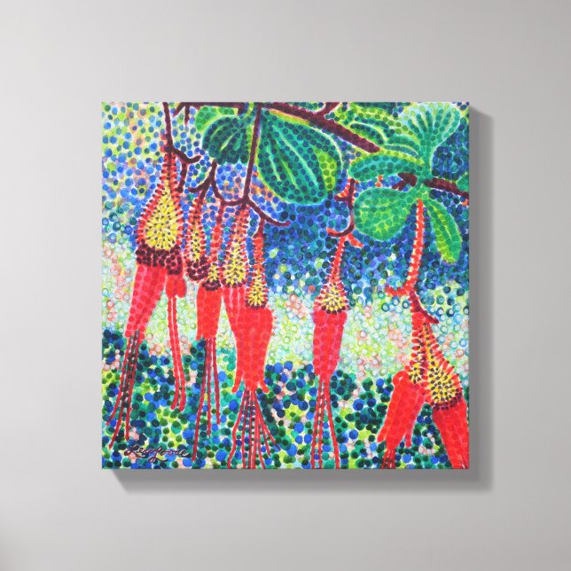 Fuchsiaflower Gooseberry Stretched Kanvastryck (Framsida)