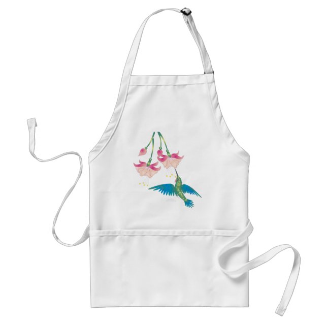 FUCHSIAS & HUMMINGBIRD av SHARON SHARPE Förkläde (Framsidan)