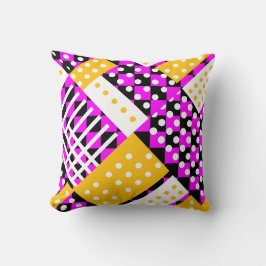 Fuchsisk rosa och gult kudde