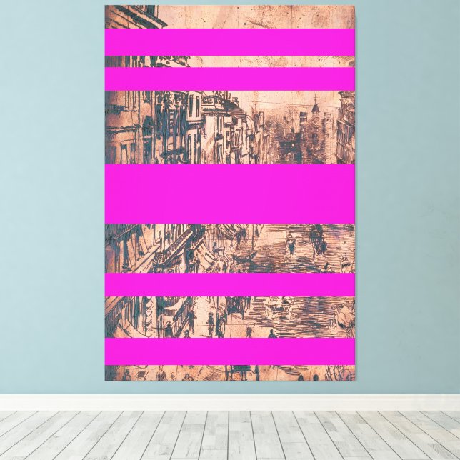 Fucshia Modernized Version of St. James's Street Canvastryck (Insitu (trägolv))