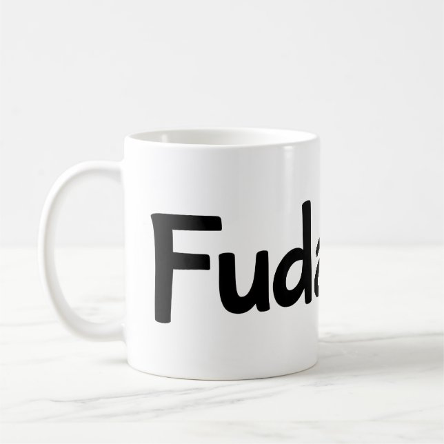 Fudanshi Simple Black Slogan Kaffemugg (Vänster)
