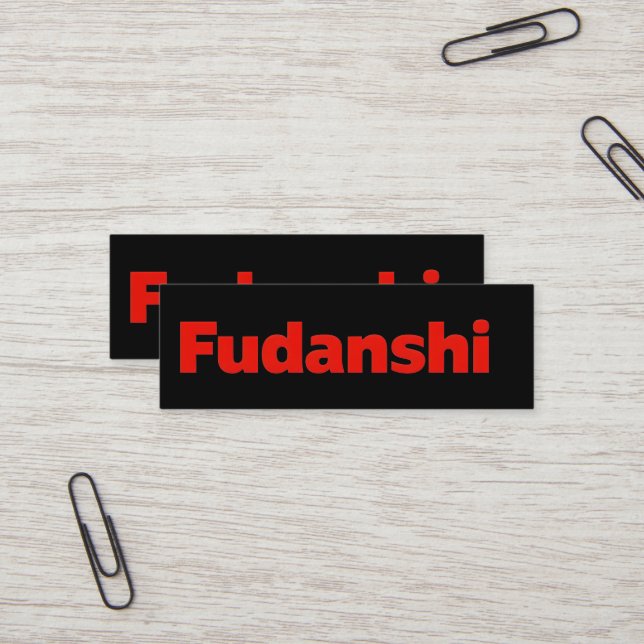 Fudanshi Sinple Red Slogan Mini Visitkort (Fram/Back In Situ)