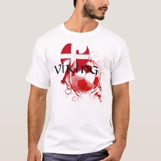Fudbold för fotboll för danskaViking fotboll gåvor Tee Shirt