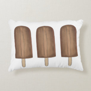 Fudge Brown Ice Cream Pop Fudgesicles Popsicles Prydnadskudde