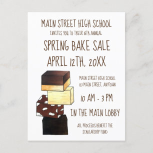 Fudge Confectionery Candy Bake Sale Inbjudan Vykort