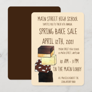 Fudge Confectionery Candy Bake Sale Inbjudningar