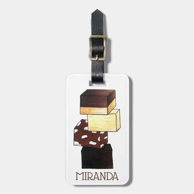 Fudge Stack Confectionery Candy Sweets Bagagebricka (Vertikal Framsida)