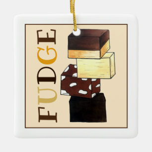 Fudge Stack Confectionery Candy Sweets Julgransprydnad Keramik