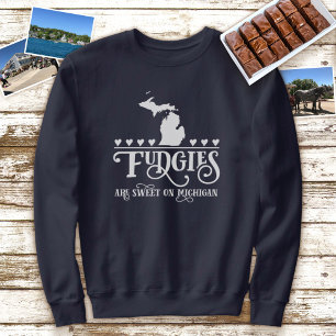 Fudgies är sötad på Michigan Lång Ärmad Tröja