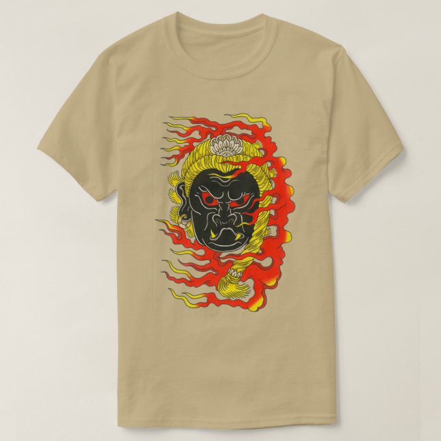 Fudo Myoo tattodesign, blixt T Shirt (Design framsida)