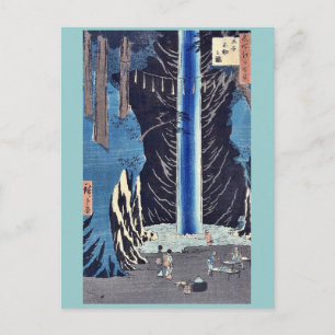 Fudo nedgångar, Oji vid Ando, Hiroshige Ukiyoe Vykort