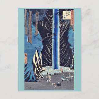 Fudo nedgångar, Oji vid Ando, Hiroshige Ukiyoe Vykort