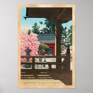 Fudô tempel i Meguro, Tokyo Hasui Kawase konst Poster