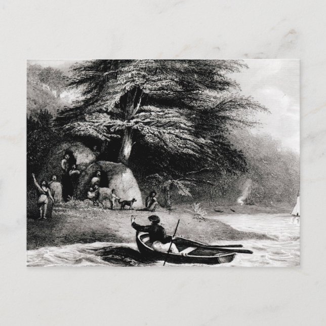 Fuegianska wigwamer vid Hope Harbouri Magdalen Vykort (Framsida)