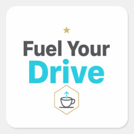 Fuel Your Drive Motivational  - Daily Inspiration  Fyrkantigt Klistermärke