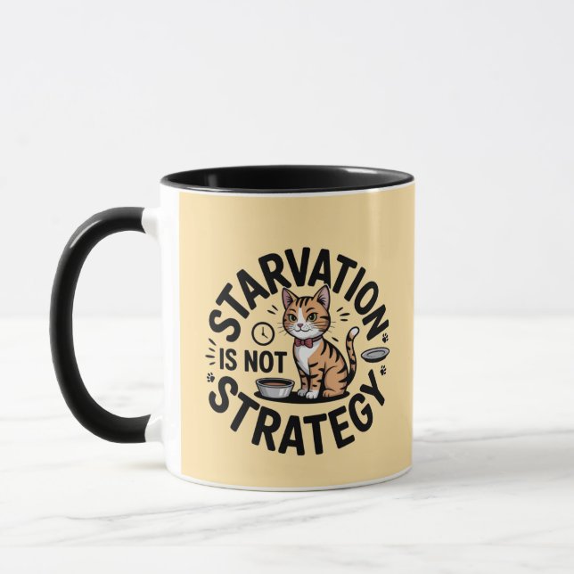 Fuel Your Hustle: Starvation is Not Strategy Funny Mugg (Vänster)