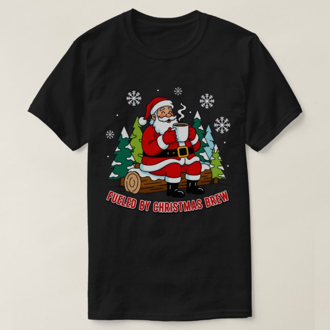 Fuelad av jul Brew Santa Art T-Shirt (Design framsida)