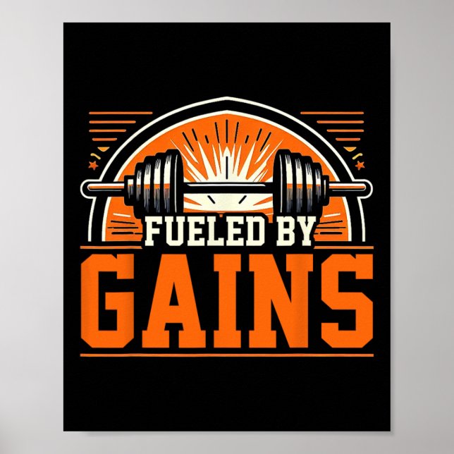 Fueled 1 av Gain Bodybuilding Gym Poster (Framsidan)