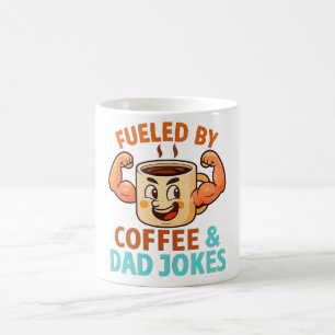 Fueled av Coffee & Pappa Jokes Funny Far's Day Kaffemugg