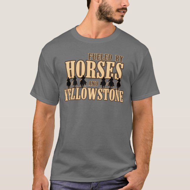 Fueled av Horses lustig T Shirt (Framsida)