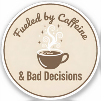 Fueled by Caffeine & Bad Decisions Klistermärken