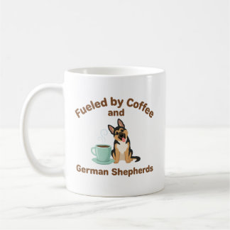 Fueled by Coffee and German Shepherds Dog Lover Kaffemugg