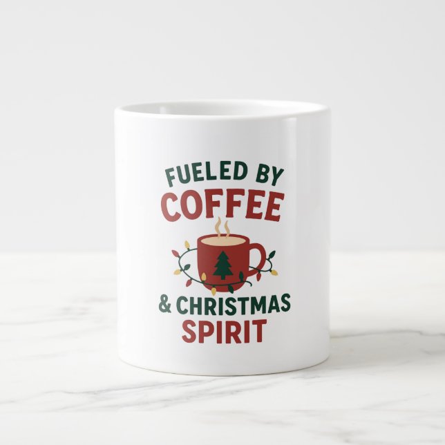Fueled by Coffee & Christmas Spirit Mug Jumbo Mugg (Framsidan)