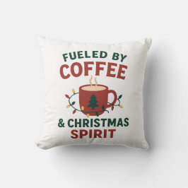 Fueled by Coffee & Christmas Spirit Pillow Kudde