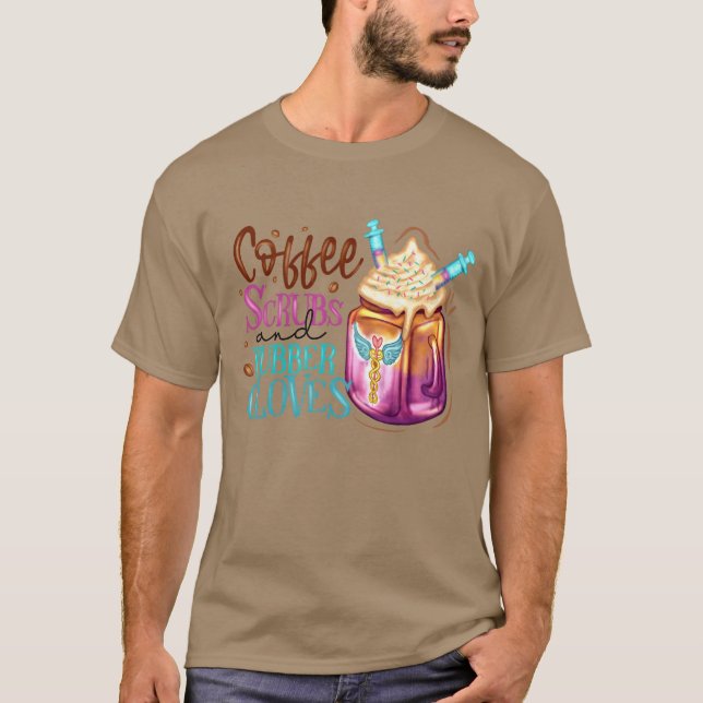 Fueled by Coffee Compassion Nurse Lifeee friends T Shirt (Framsida)
