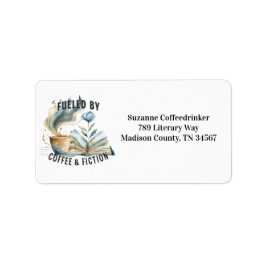 Fueled by Coffee & Fiction Address Labels Adressetikett