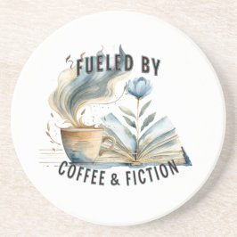 Fueled by Coffee & Fiction Sandstone Coaster Underlägg