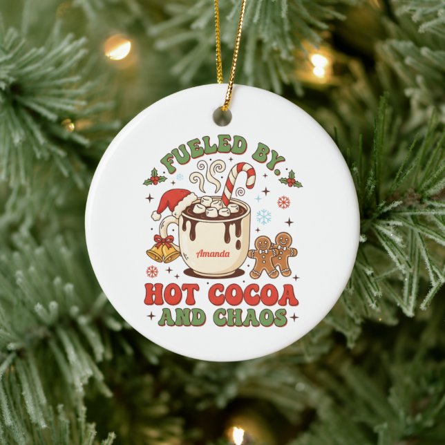 Fueled by Hot Cocoa and Chaos Funny Ornament (Träd)