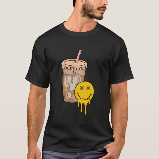 Fueled By Iced Coffee And Anxiety Tal Health Both T Shirt (Framsida)