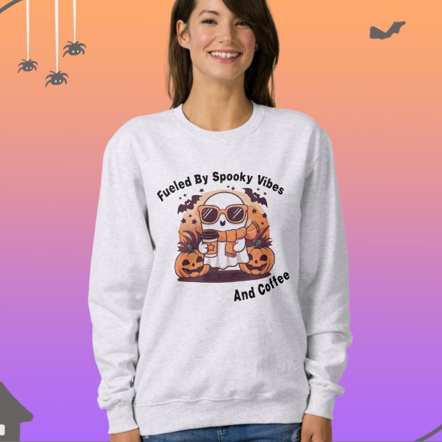 Fueled by Spooky Vibes and Coffee Halloween T Shirt (Skapare uppladdad)
