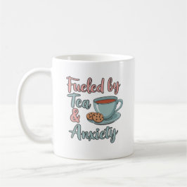 Fueled by Tea and Anxiety Mug – Funny Tea Lover  Kaffemugg