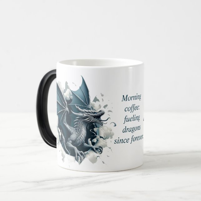 "Fueling Dragons Since Forever" Magic Reveal Mug Magisk Mugg (Framsida vänster)