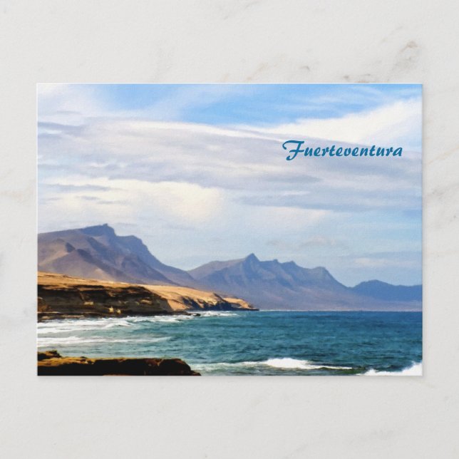 Fuerteventura Ocean Kust Resa Konst Vykort (Framsida)