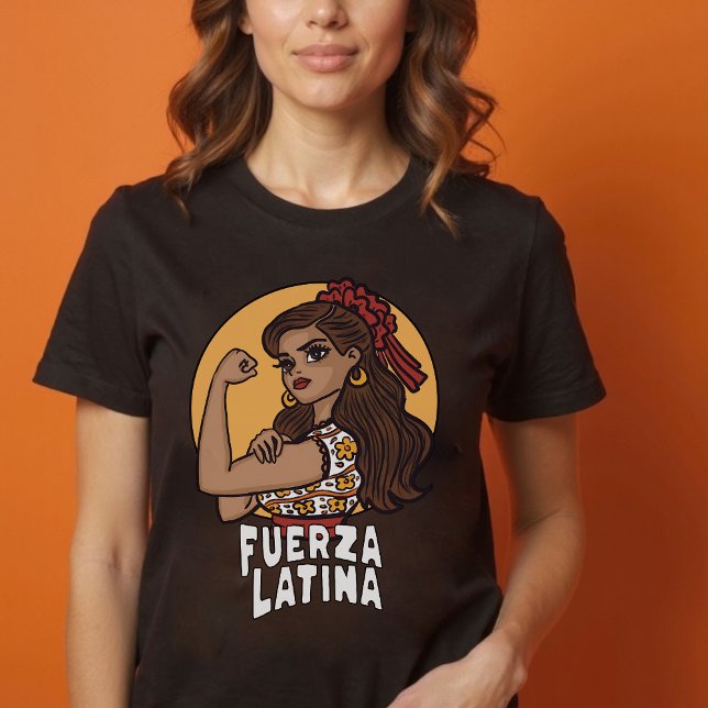 Fuerza latina hand plockade spansk skjorta för hen t shirt (Fuerza latina hand drawn spanish shirt for her)