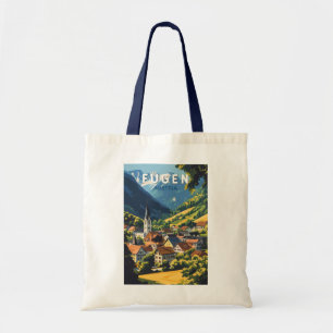 Fugen Austria Illustration Travel Art Vintage Tygkasse