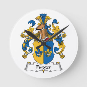 Fugger familjvapensköld rund klocka
