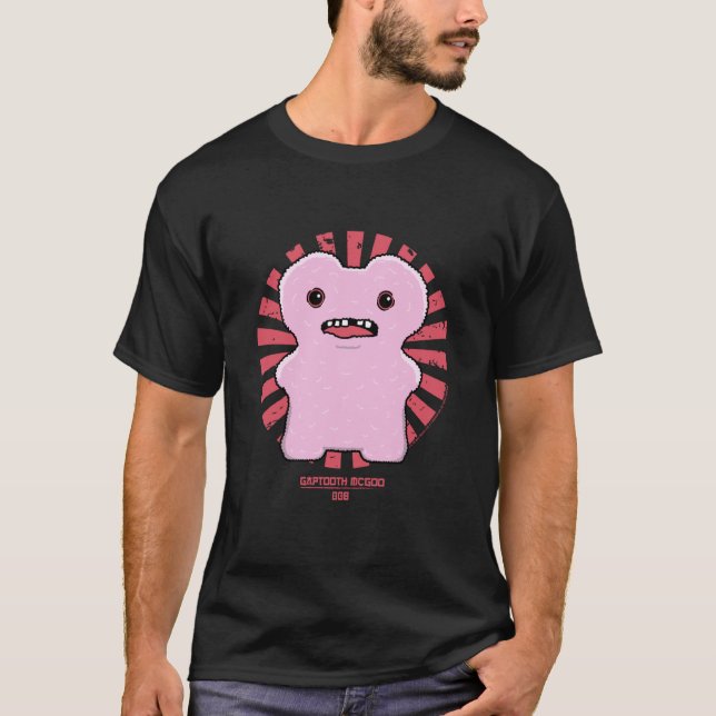 Fuggler Gaptooth McGoo Lilac Retro Japansk Text T Shirt (Framsida)