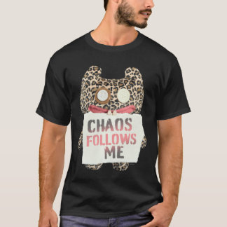 Fuggler Kaos Följer Mig Djurtryck Monster Drag T Shirt