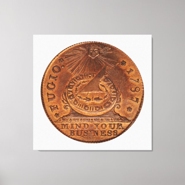 Fugio Cent Mind din affärskopparpenny Canvastryck (Framsida)