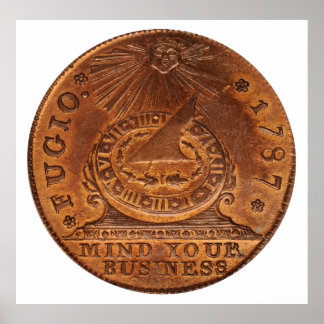 Fugio Cent Mind din affärskopparpenny Poster