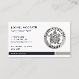 Fugitiv återhämtning Agent | Elegant Black Silver Visitkort