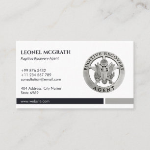 Fugitiv återhämtning Agent Elegant Black Silver Visitkort