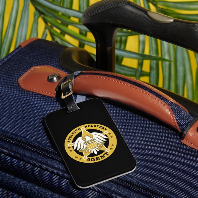 FUGITIVE RECOVERY AGENT BADGE LUGGAGE TAG BAGAGEBRICKA (Framsida Insitu 1)