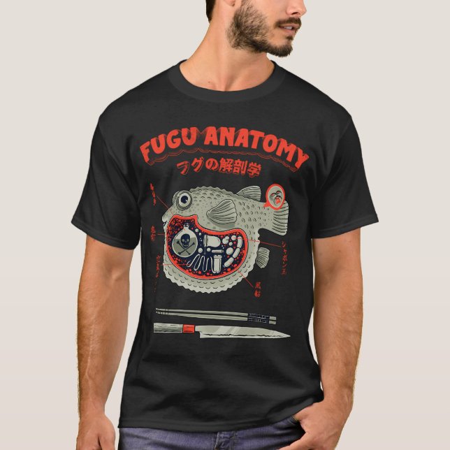 Fugu anatomi t shirt (Framsida)